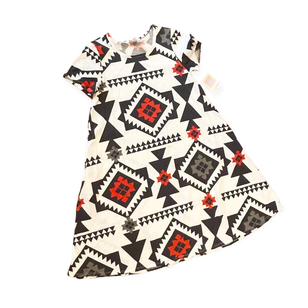 M LuLaRoe Jessie Swing Dress NEW Amazing Aztec Print Medium 10-12 - Picture 2 of 3